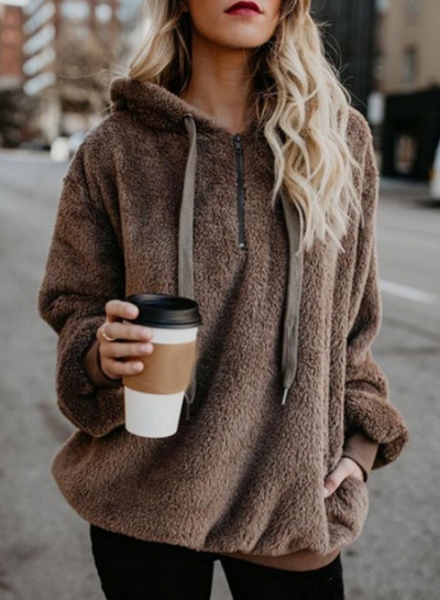 Chunky Loose Hooded Coat