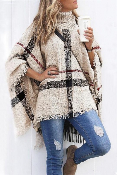 Eyes On You Tassel Poncho Sweaters (6 Colors) zecalaba.com