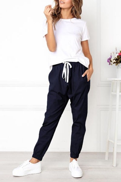 Ladies Casual Drawstring Sports Pants zecalaba.com