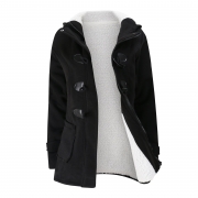 Long Sleeve Solid Buttoned Zipper Pockets Coat