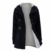 Long Sleeve Solid Buttoned Zipper Pockets Coat