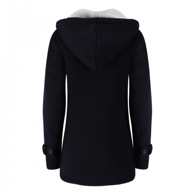 Long Sleeve Solid Buttoned Zipper Pockets Coat zecalaba.com