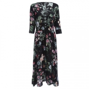 Button up Split Floral Print Flowy Party Maxi Dress