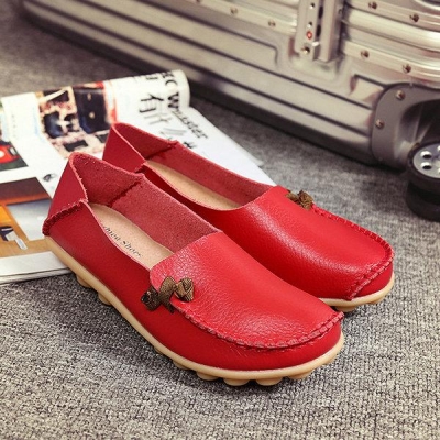 Big Size Soft Multi-Way Wearing Pure Color Flat Loafers lonhooker.com