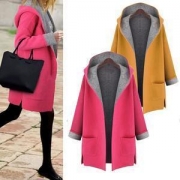 Casual Pockets H-line Long Sleeve Plain Coat