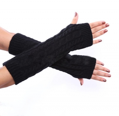 Hand Crochet Winter Warm Fingerless Arm Warmers Gloves zecalaba.com