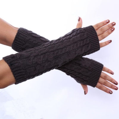 Hand Crochet Winter Warm Fingerless Arm Warmers Gloves zecalaba.com