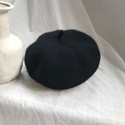 Wool Black Beret Hat - French Beret