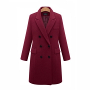 Double-breasted Lapel Peaked Tailored Coat