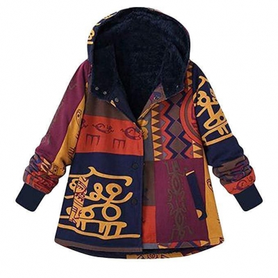 Fashion Ethnic Boho Print Inner Cotton Coat YOYOTSHOP.com