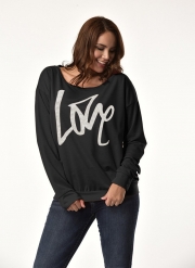 Love Letter Print Long Sleeve Tops Blouse