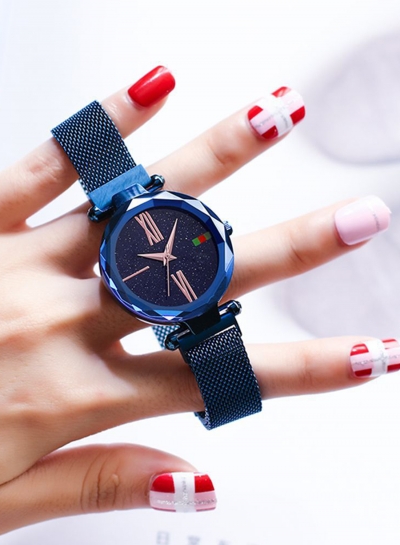 Tik Tok Web Celeb Stylish Trend Starry Sky Magnet Waterproof Watch