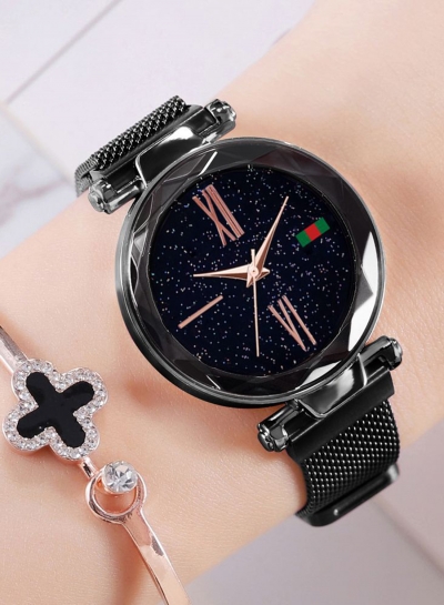 Tik Tok Web Celeb Stylish Trend Starry Sky Magnet Waterproof Watch zecalaba.com