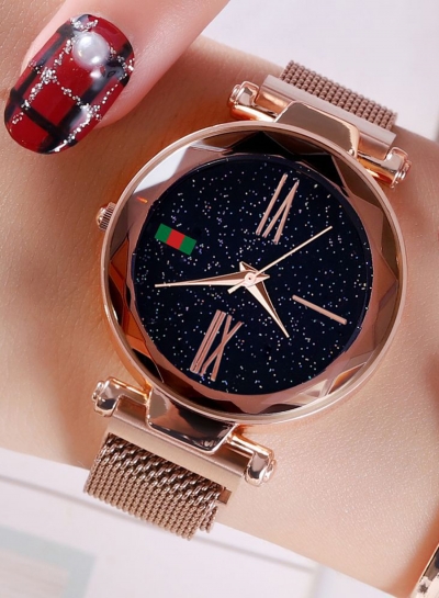 Tik Tok Web Celeb Stylish Trend Starry Sky Magnet Waterproof Watch zecalaba.com