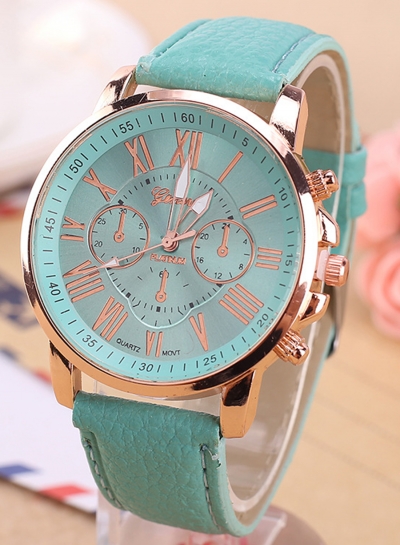 Double-layer Ladies Quartz Fashion Leather Strap Wrist Watch