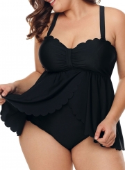 Ruffled High Waisted 2pcs Tankini Swimsuit