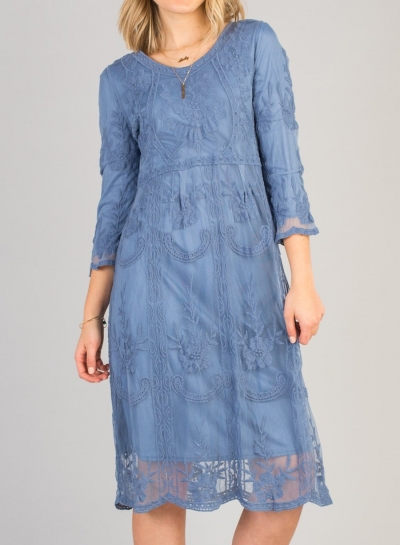 Bell Sleeves Lace Dress zecalaba.com