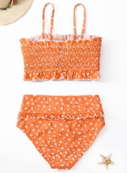 Permanent Pleating High Waisted Bikini Set