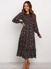 LONG SLEEVE TIERED FLORAL DRESS