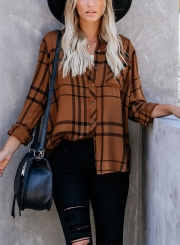 CARAMEL APPLE PLAID BUTTON DOWN TOP