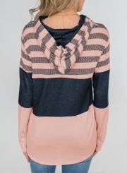 Speak To Me Color Block Drawstring Hoodie