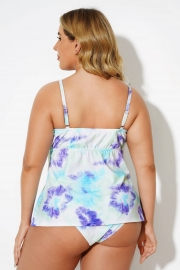 Tie Dye Underwire Sweetheart Neckline Tankini Top