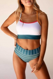 Atlantic Stripe Classic Midrise Bikini Set