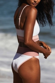 CHAMPAGNE BLOCKED RIB EMY BIKINI SET