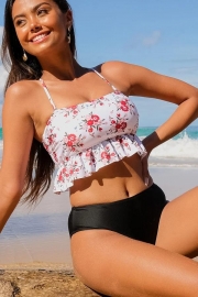 Flower Print Tie Back Bikini Set