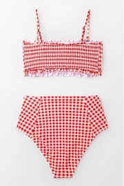 Red Gingham Smocked Bikini