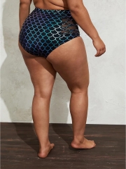 BLACK MERMAID WIRELESS SCOOP NECK BIKINI SET