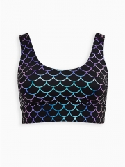 BLACK MERMAID WIRELESS SCOOP NECK BIKINI SET
