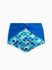 BLUE MERMAID RUFFLE MIDKINI SWIM BIKINI SET