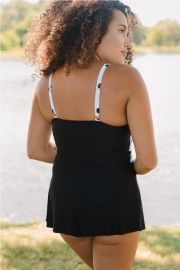 Polka Dots Print V Neck Tankini Set