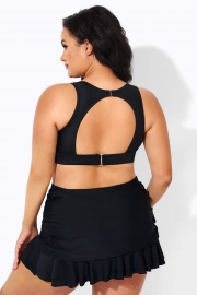 Black Mesh Sexy Open Back Bikini Top