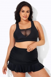 Black Mesh Sexy Open Back Bikini Top