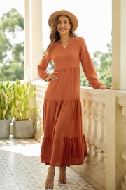 Large swing dress women mid-waist temperament commuter long skirt