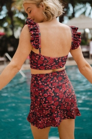 PINK DITZY BELLA CROP TANKINI SET