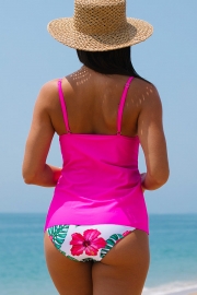 Cutout Design Floral Print Tankini Set