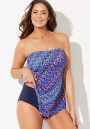 LONGER LENGTH SCARF BANDEAU TANKINI TOP