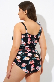 Flower One Shoulder Bow One Piece Swimsuit