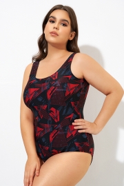 Graphic Print Sport Style One Piece Swimsuit