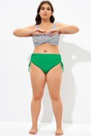 Green Tie Side High waist Women Bikini Brief