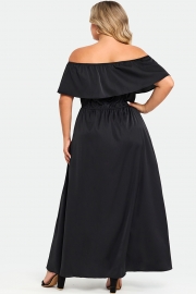 Plus Size Black Off The Shoulder Maxi Dress