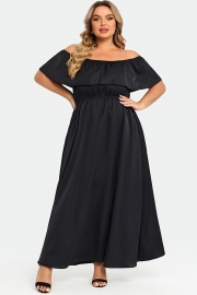 Plus Size Black Off The Shoulder Maxi Dress