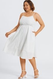 Plus Size Square Neck Sleeveless Chiffon Maxi Dress