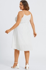 Plus Size Square Neck Sleeveless Chiffon Maxi Dress