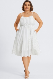 Plus Size Square Neck Sleeveless Chiffon Maxi Dress