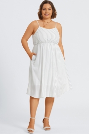 Plus Size Square Neck Sleeveless Chiffon Maxi Dress