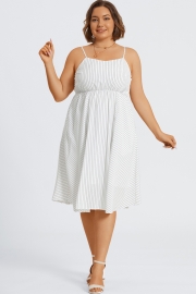Plus Size Square Neck Sleeveless Chiffon Maxi Dress